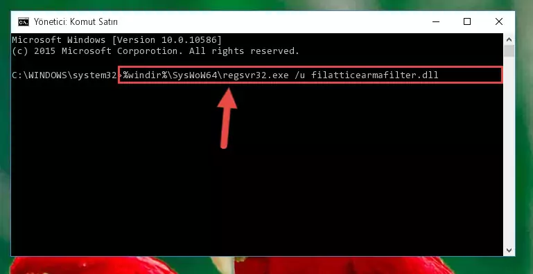 Filatticearmafilter.dll dosyası için temiz kayıt oluşturma (64 Bit için)