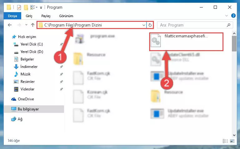 Filatticemamaxphasefilter.dll kütüphanesinin sorunlu kaydını Regedit'den kaldırma (64 Bit için)