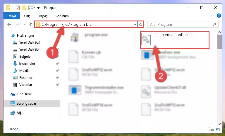Filatticemaminphasefilter.dll kütüphanesinin hasarlı kaydını sistemden kaldırma (64 Bit için)
