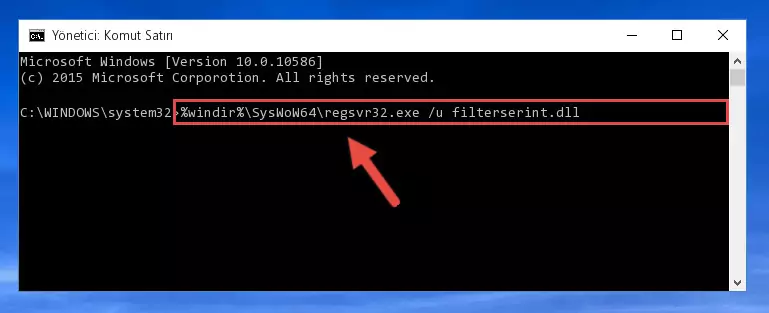 Filterserint.dll kütüphanesi için yeni kayıt oluşturma