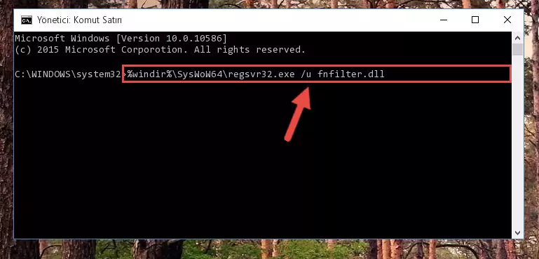 Fnfilter.dll dosyası için Regedit (Windows Kayıt Defteri) üzerinde temiz kayıt oluşturma