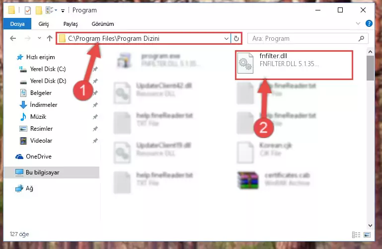 Fnfilter.dll dosyasının sorunlu kaydını Regedit'den kaldırma (64 Bit için)
