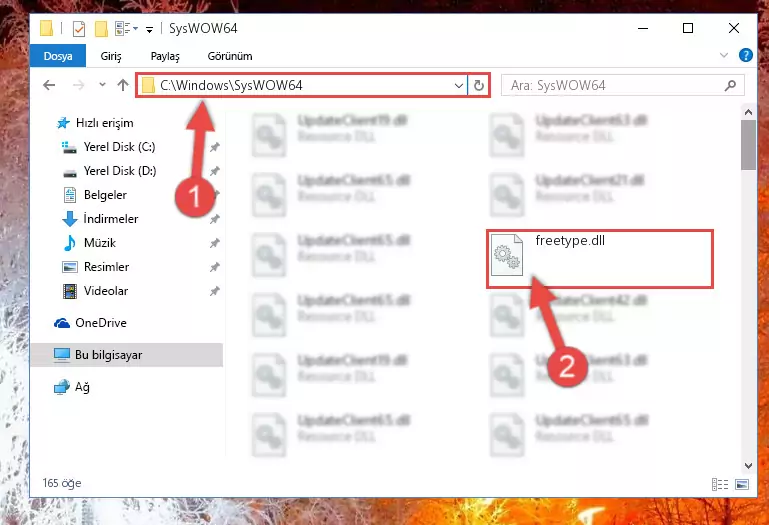 Freetype.dll kütüphanesini Windows/sysWOW64 klasörüne yapıştırma