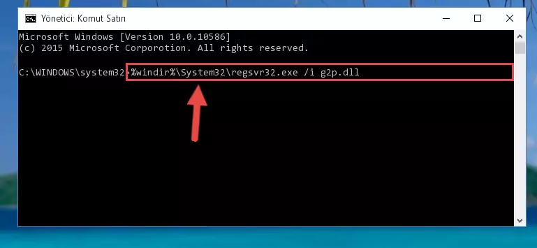 G2p.dll dosyasını sisteme tekrar kaydetme (64 Bit için)