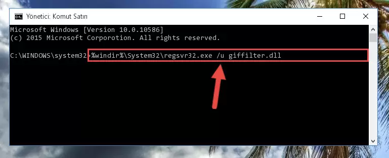 Giffilter.dll dosyasını dışarı çıkarma