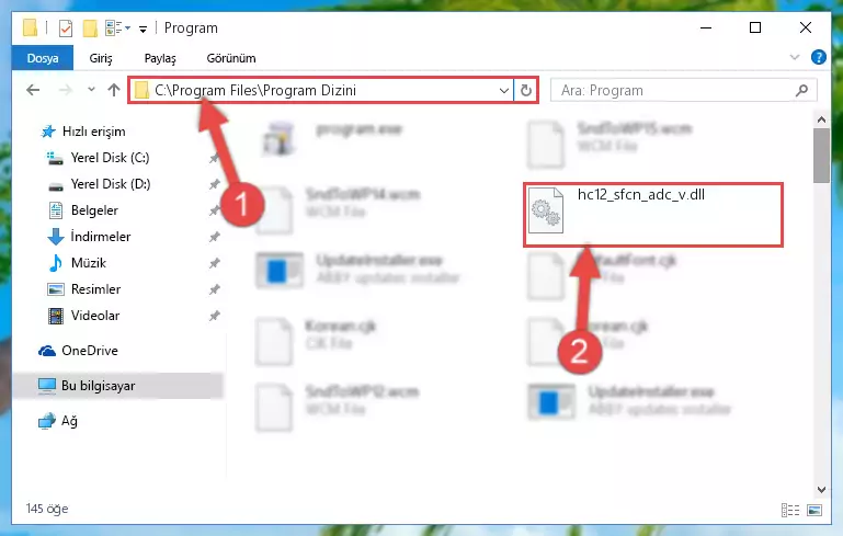 Hc12_sfcn_adc_v.dll kütüphanesinin bozuk kaydını Kayıt Defterinden kaldırma (64 Bit için)