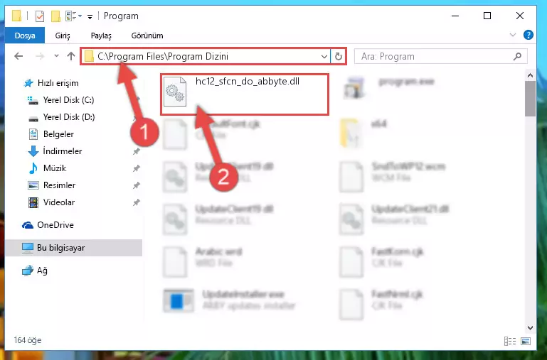 Hc12_sfcn_do_abbyte.dll dosyasının sorunlu kaydını Regedit'den kaldırma (64 Bit için)