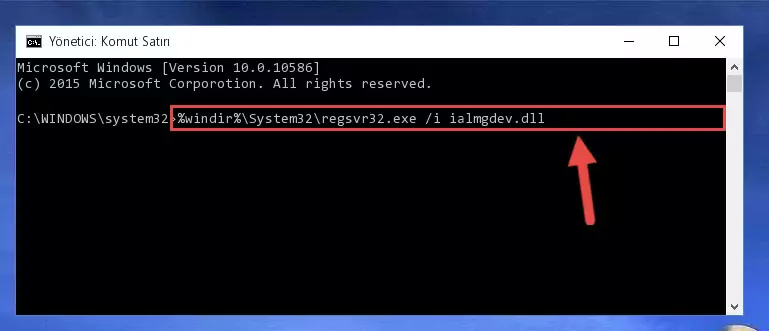 Ialmgdev.dll dosyasını sisteme tekrar kaydetme (64 Bit için)