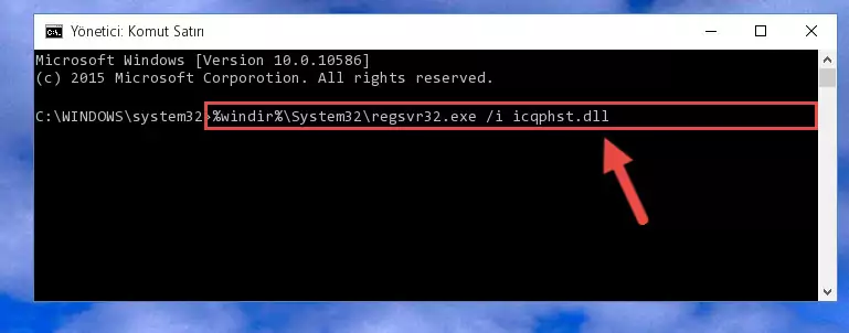 Icqphst.dll dosyasının kaydını sistemden kaldırma