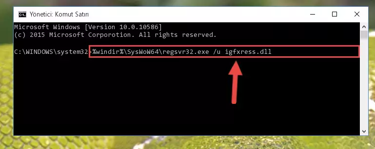 Igfxress.dll dosyasını sisteme tekrar kaydetme (64 Bit için)