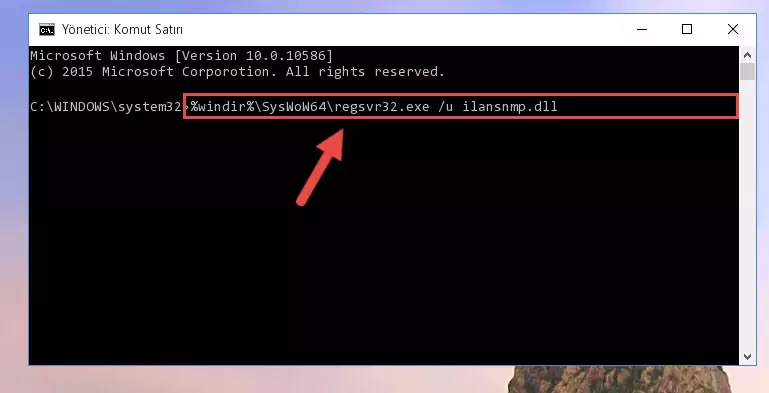 Ilansnmp.dll dosyasını sisteme tekrar kaydetme (64 Bit için)