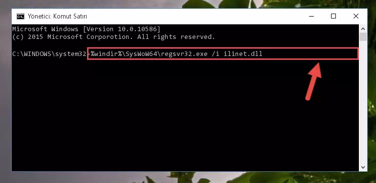 Ilinet.dll dosyasının bozuk kaydını Windows Kayıt Defterinden kaldırma (64 Bit için)