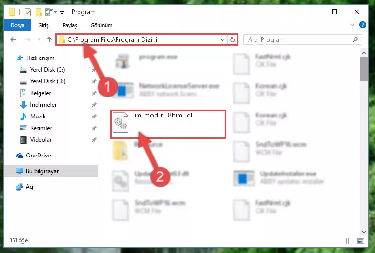 Im_mod_rl_8bim_.dll kütüphanesinin bozuk kaydını Windows Kayıt Defterinden kaldırma (64 Bit için)