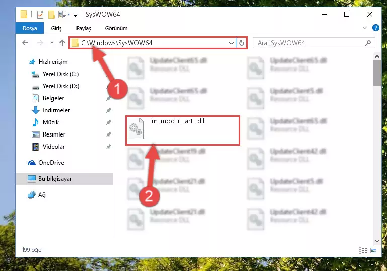 Im_mod_rl_art_.dll kütüphanesini Windows/sysWOW64 klasörüne kopyalama