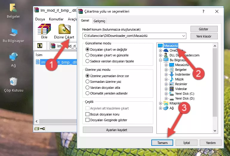Im_mod_rl_bmp_.dll kütüphanesini Windows/System32 klasörüne kopyalama