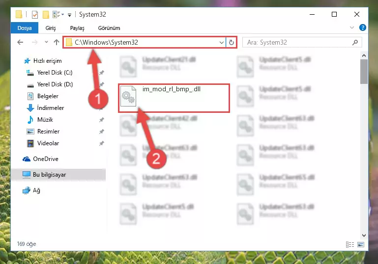 Im_mod_rl_bmp_.dll kütüphanesini Windows/sysWOW64 klasörüne yapıştırma
