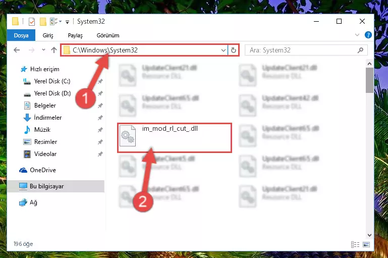 Im_mod_rl_cut_.dll dosyasını Windows/System32 dizinine yapıştırma