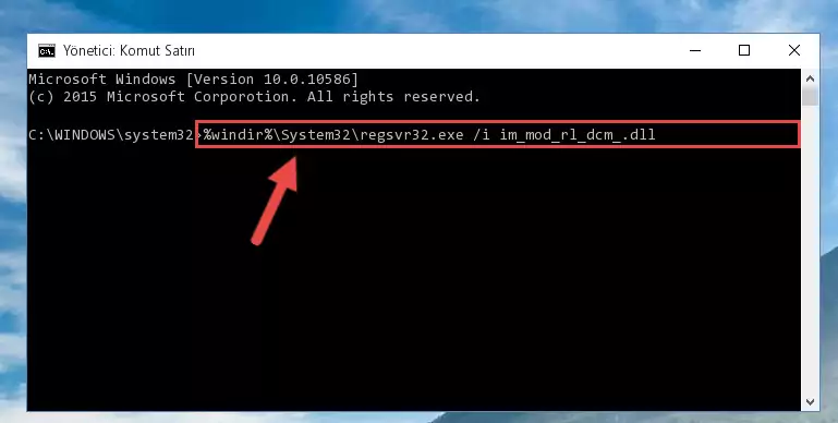 Im_mod_rl_dcm_.dll dosyasını sisteme tekrar kaydetme (64 Bit için)