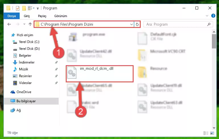 Im_mod_rl_dcm_.dll dosyasının hasarlı kaydını sistemden kaldırma (64 Bit için)