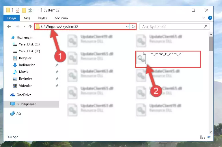 Im_mod_rl_dcm_.dll dosyasını Windows/System32 dizinine kopyalama