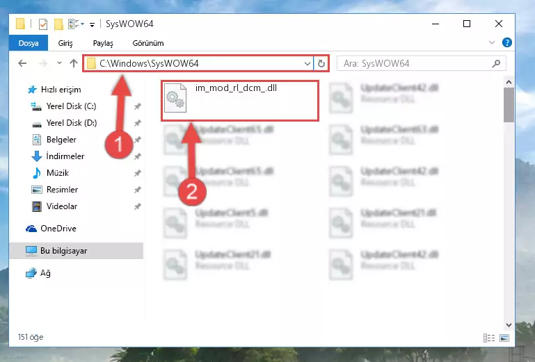 Im_mod_rl_dcm_.dll dosyasını Windows/sysWOW64 dizinine yapıştırma
