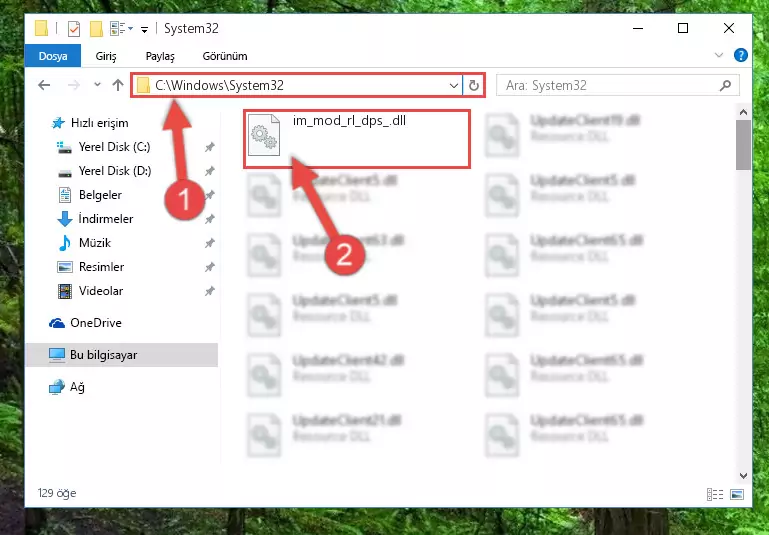 Im_mod_rl_dps_.dll kütüphanesini Windows/System32 klasörüne kopyalama