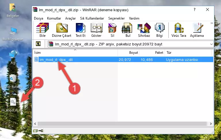 Uygulama ana klasörüne Im_mod_rl_dpx_.dll kütüphanesini kopyalama.