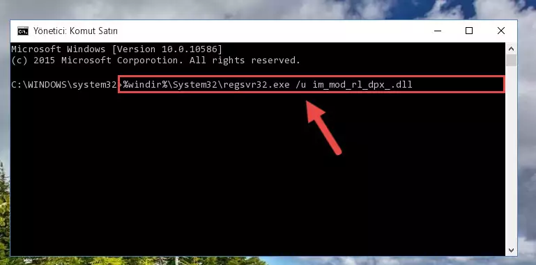 Im_mod_rl_dpx_.dll kütüphanesini .zip dosyası içinden çıkarma