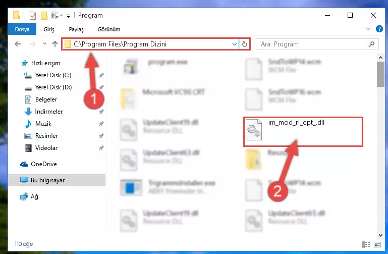 Im_mod_rl_ept_.dll kütüphanesinin bozuk kaydını Windows Kayıt Defterinden kaldırma (64 Bit için)