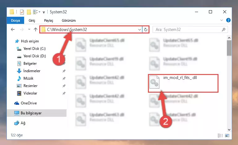 Im_mod_rl_fits_.dll kütüphanesini Windows/sysWOW64 klasörüne yapıştırma
