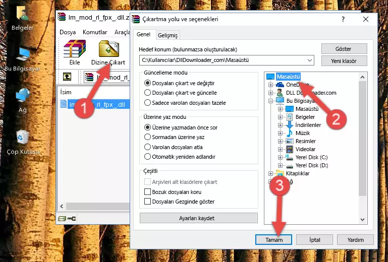 Im_mod_rl_fpx_.dll kütüphanesini Windows/System32 klasörüne kopyalama