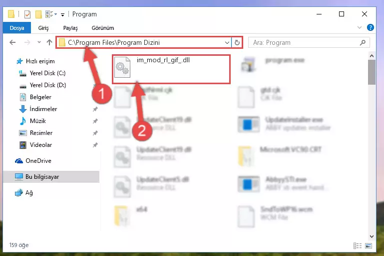 Im_mod_rl_gif_.dll kütüphanesinin bozuk kaydını Kayıt Defterinden kaldırma (64 Bit için)