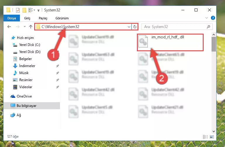 Im_mod_rl_hdf_.dll kütüphanesini Windows/sysWOW64 klasörüne kopyalama