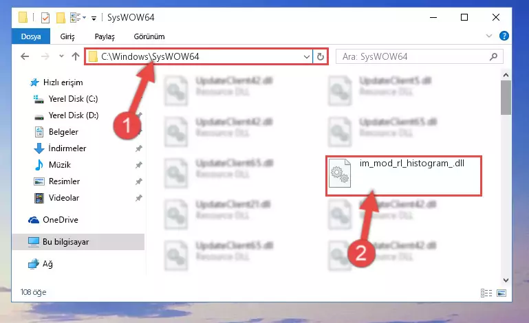 Im_mod_rl_histogram_.dll dosyasını Windows/sysWOW64 dizinine yapıştırma