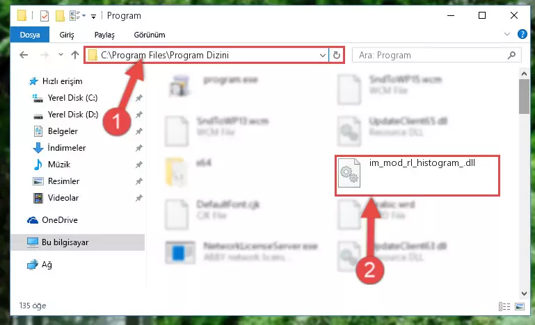 Im_mod_rl_histogram_.dll dosyasının hasarlı kaydını sistemden kaldırma (64 Bit için)