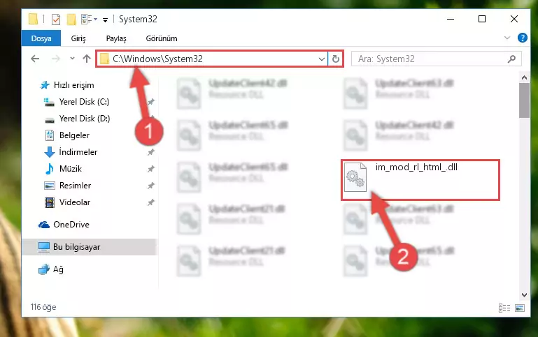 Im_mod_rl_html_.dll dosyasını Windows/sysWOW64 dizinine kopyalama