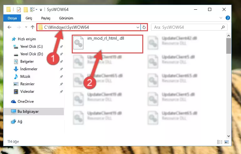 Im_mod_rl_html_.dll dosyasını masaüstüne çıkarma