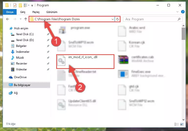 Im_mod_rl_icon_.dll dosyasını seçme