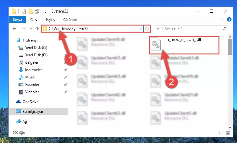 Im_mod_rl_icon_.dll dosyasını Windows/sysWOW64 dizinine yapıştırma