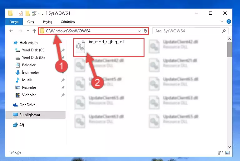 Im_mod_rl_jbig_.dll kütüphanesini Windows/sysWOW64 klasörüne kopyalama