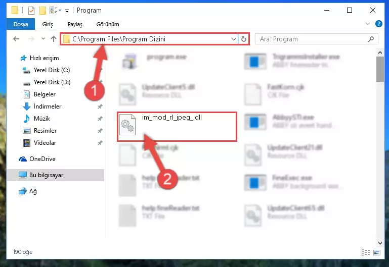 Im_mod_rl_jpeg_.dll kütüphanesinin hasarlı kaydını sistemden kaldırma (64 Bit için)