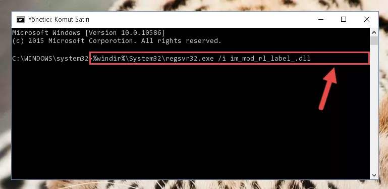 Im_mod_rl_label_.dll dosyasını sisteme tekrar kaydetme (64 Bit için)