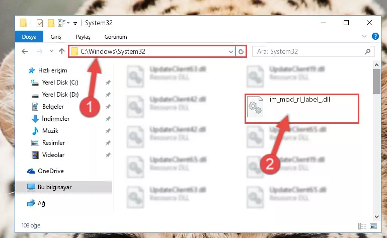 Im_mod_rl_label_.dll dosyasını Windows/System32 dizinine kopyalama