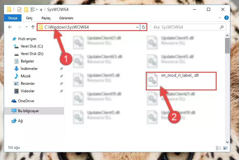 Im_mod_rl_label_.dll dosyasını Windows/sysWOW64 dizinine yapıştırma