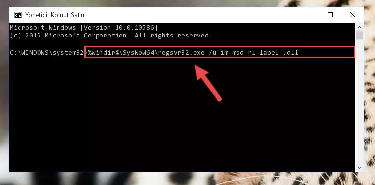 Im_mod_rl_label_.dll dosyasını sisteme tekrar kaydetme