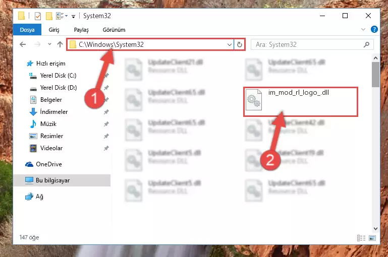 Im_mod_rl_logo_.dll dosyasını Windows/sysWOW64 dizinine kopyalama
