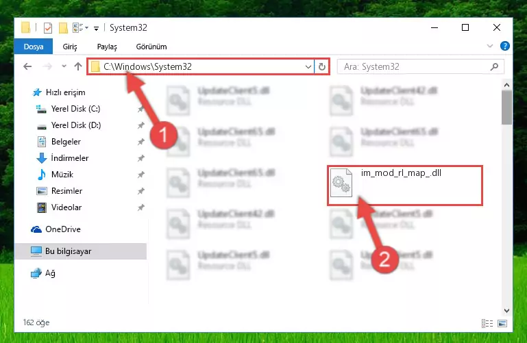 Im_mod_rl_map_.dll kütüphanesini Windows/System32 klasörüne kopyalama