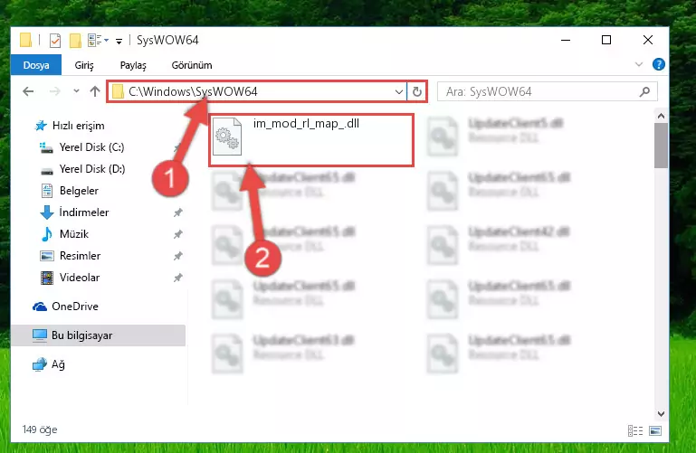 Im_mod_rl_map_.dll kütüphanesini Windows/sysWOW64 klasörüne yapıştırma