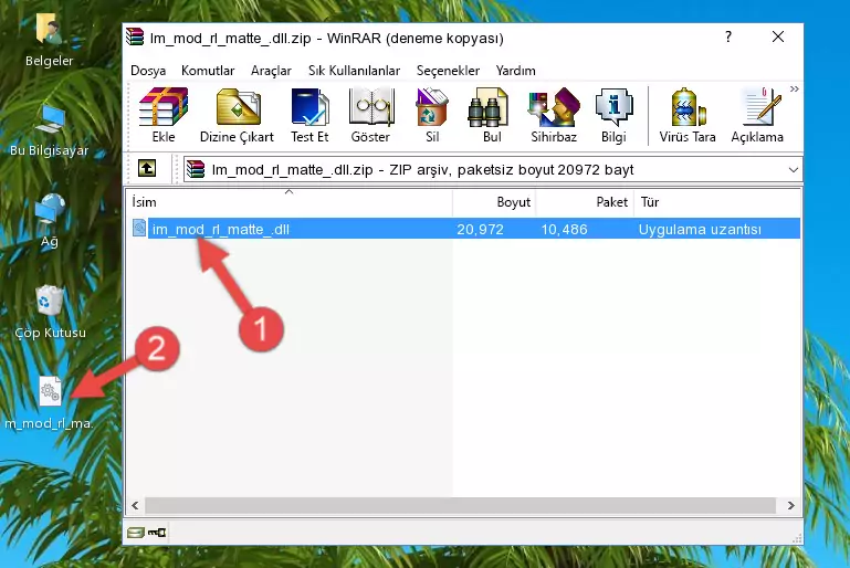 Program kurulum dizinine Im_mod_rl_matte_.dll dosyasını kopyalama.