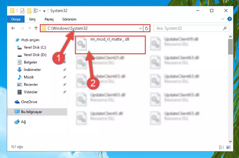 Im_mod_rl_matte_.dll dosyasını Windows/System32 dizinine kopyalama